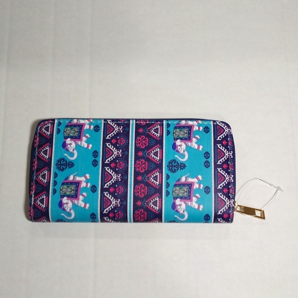 Women's Boho Wallet, Zipper Wallet